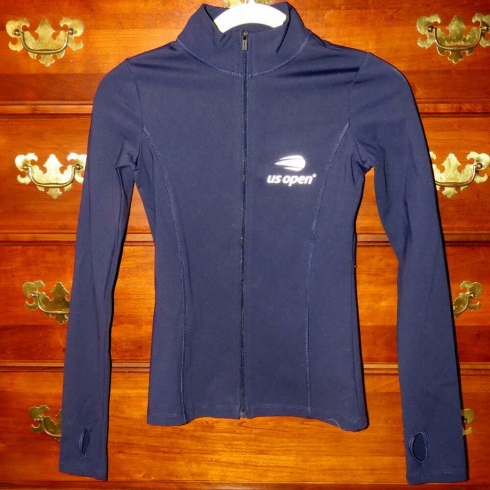 NWOT US Open Tennis S Performance Full Zip Jacket Navy Blue Mock Neck Athleisure